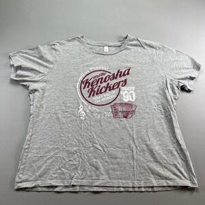 Bella + Canvas T Shirt Mens 2XL Gray Midwest Polka Tour Kenosha Kickers Graphic